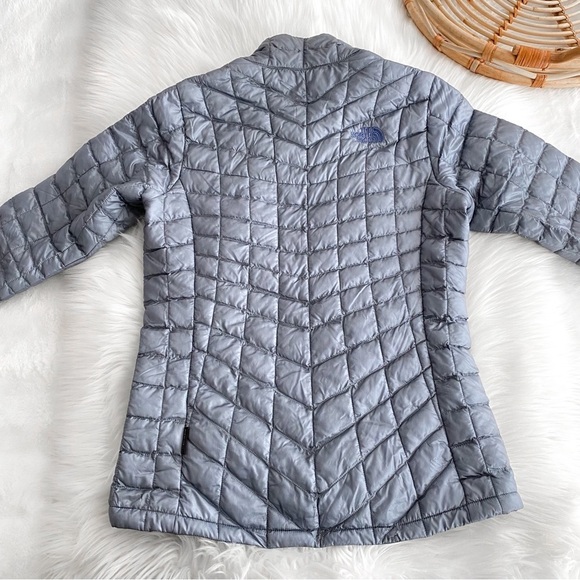 The North Face Thermoball Trekker Puffer Jacket Gray Blue Zip Up - Picture 4 of 12